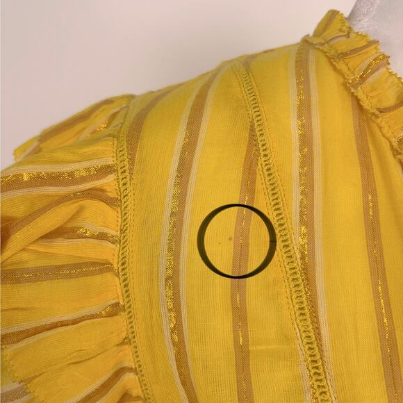 Apiece Apart Maria Del Mar Top in Yellow Metallic Stripe Size 4 - Picture 11 of 12